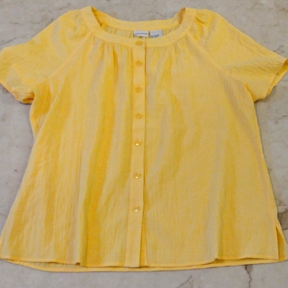 White Stag short sleeve button down top.